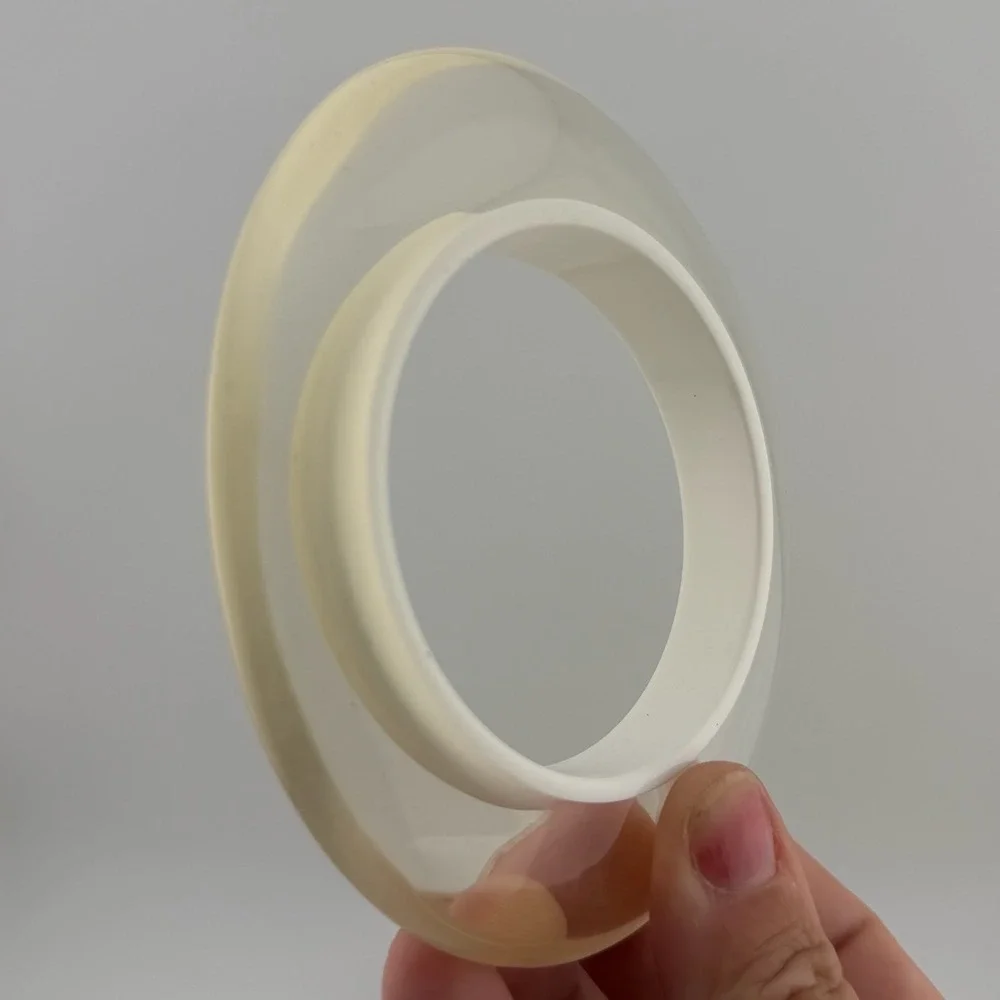 Large Chunky Cream Bangle Bracelet Clear Layered Resin Mod Style